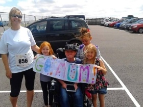Caroline Stacey and family at a previous Rainbow Run event.